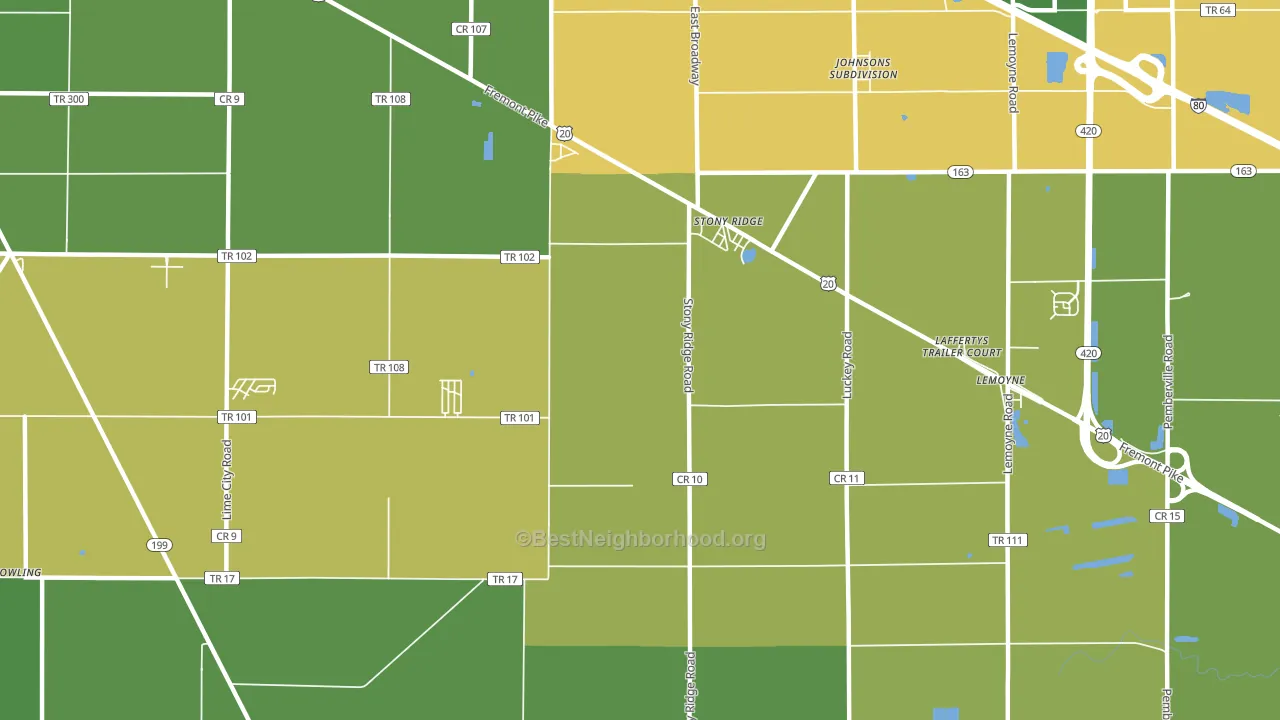 Stony Ridge, OH block-group voter-turnout map
