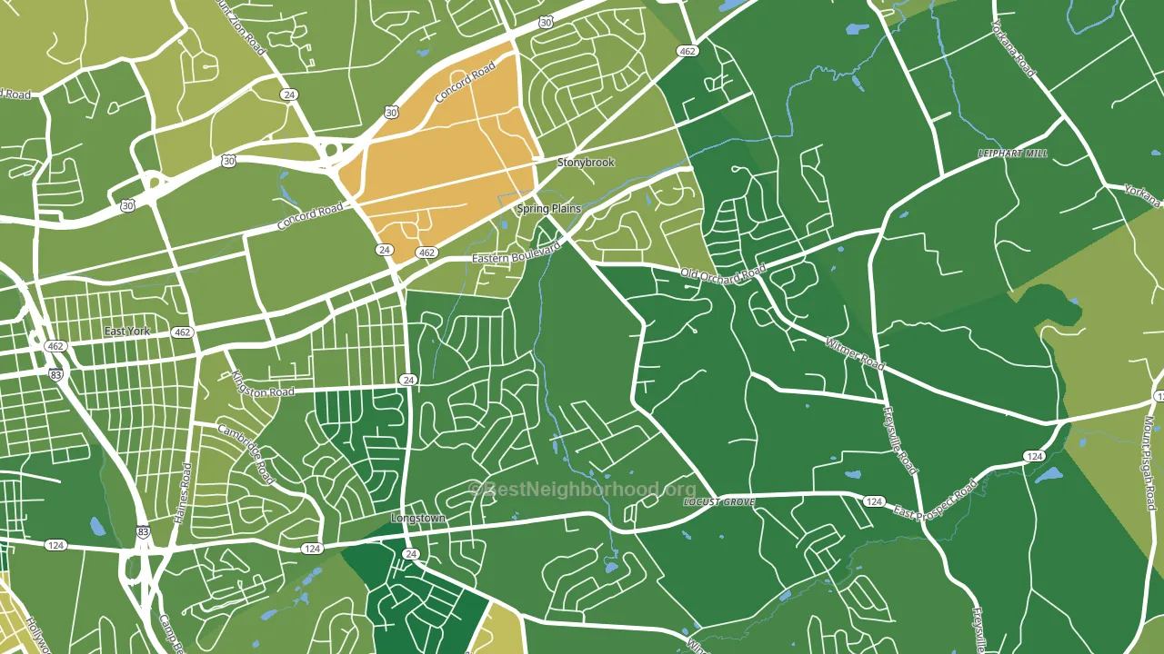 Stonybrook-Wilshire, York, PA block-group voter-turnout map