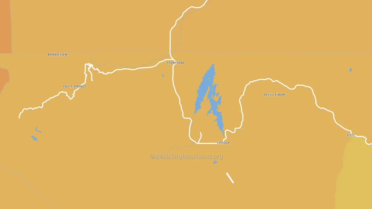 Stonyford, CA block-group voter-turnout map