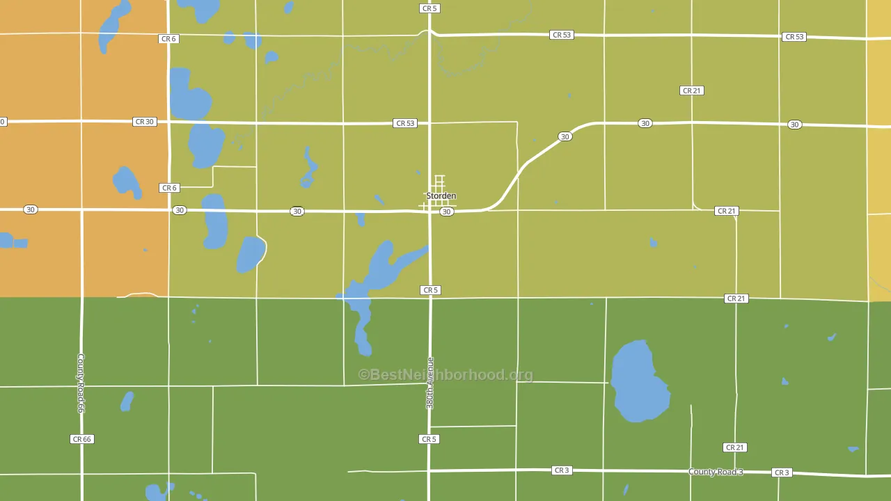 Storden, MN block-group voter-turnout map