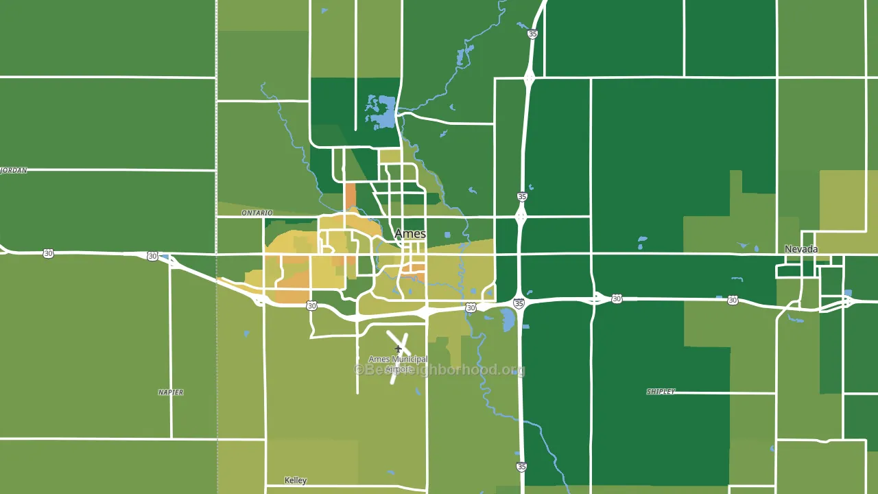 Story County, IA block-group voter-turnout map