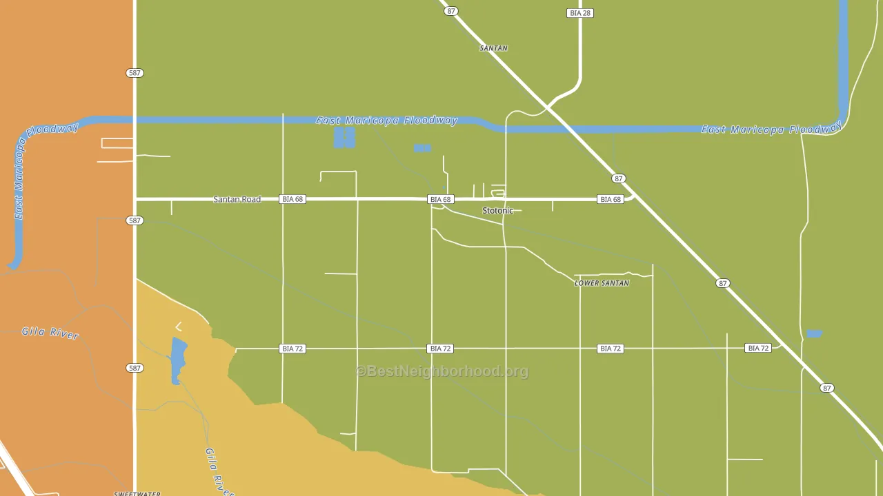 Stotonic Village, AZ block-group voter-turnout map