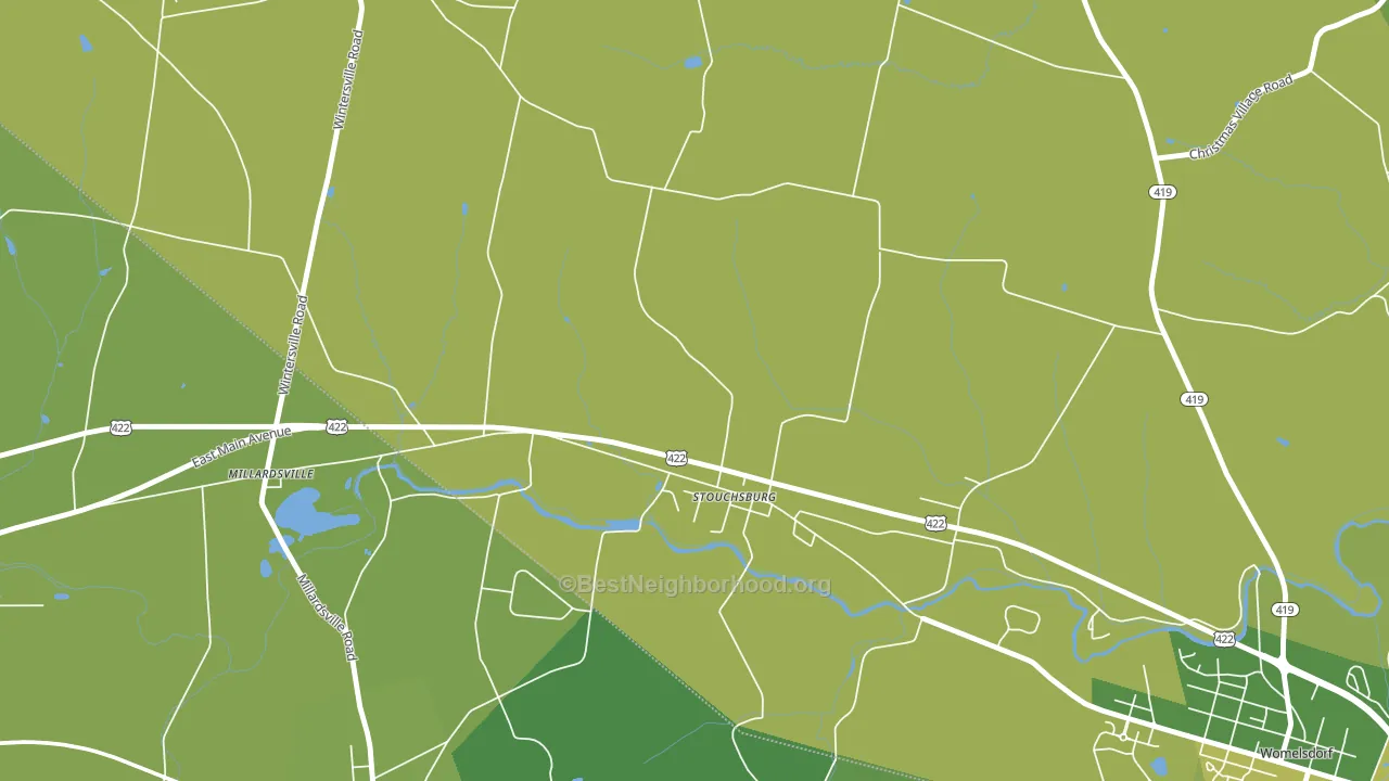 Stouchsburg, PA block-group voter-turnout map