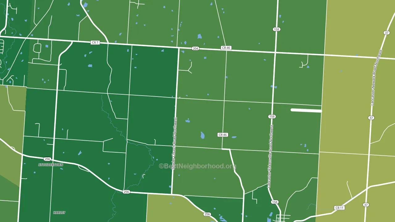 Stoudertown, OH block-group voter-turnout map
