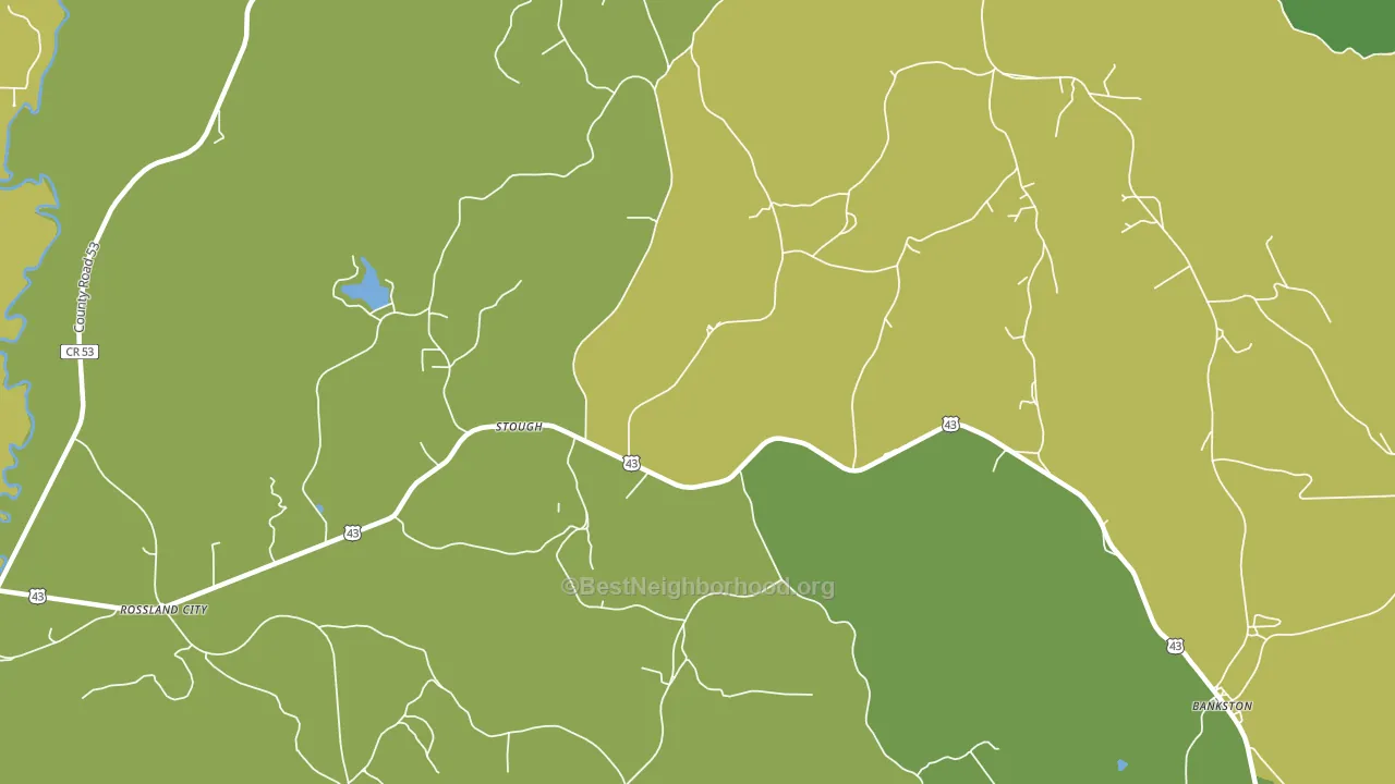 Stough, AL block-group voter-turnout map