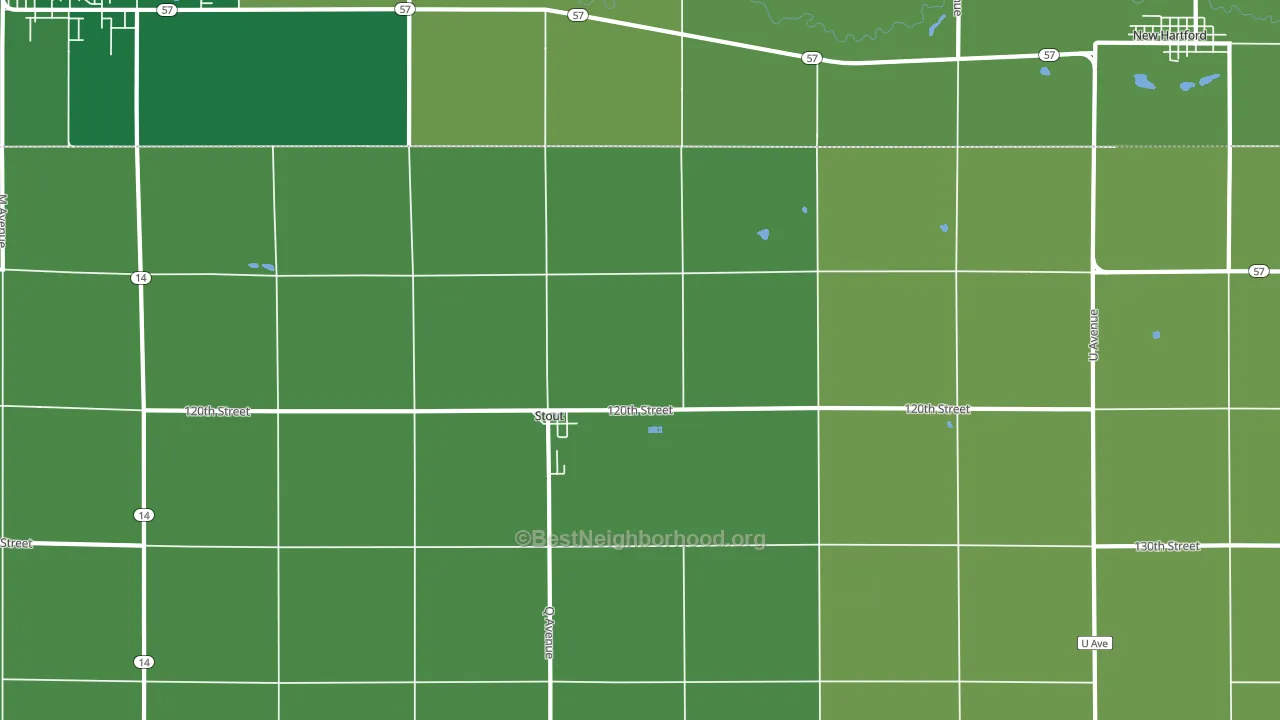 Stout, IA block-group voter-turnout map