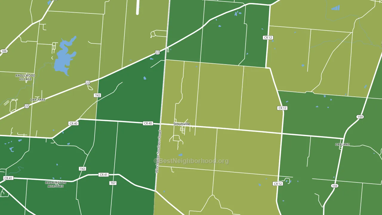 Stoutsville, OH block-group voter-turnout map
