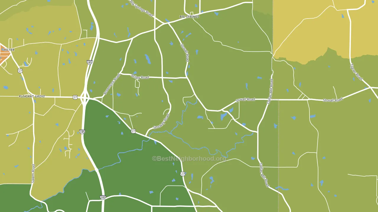 Stovall, GA block-group voter-turnout map