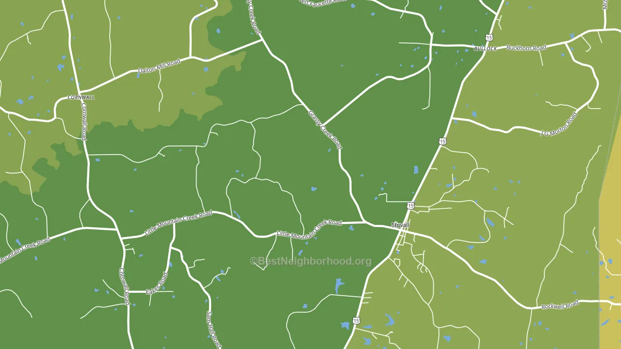 Stovall, NC block-group voter-turnout map