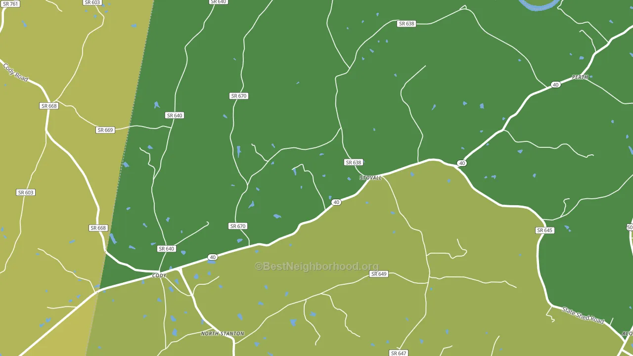 Stovall, VA block-group voter-turnout map