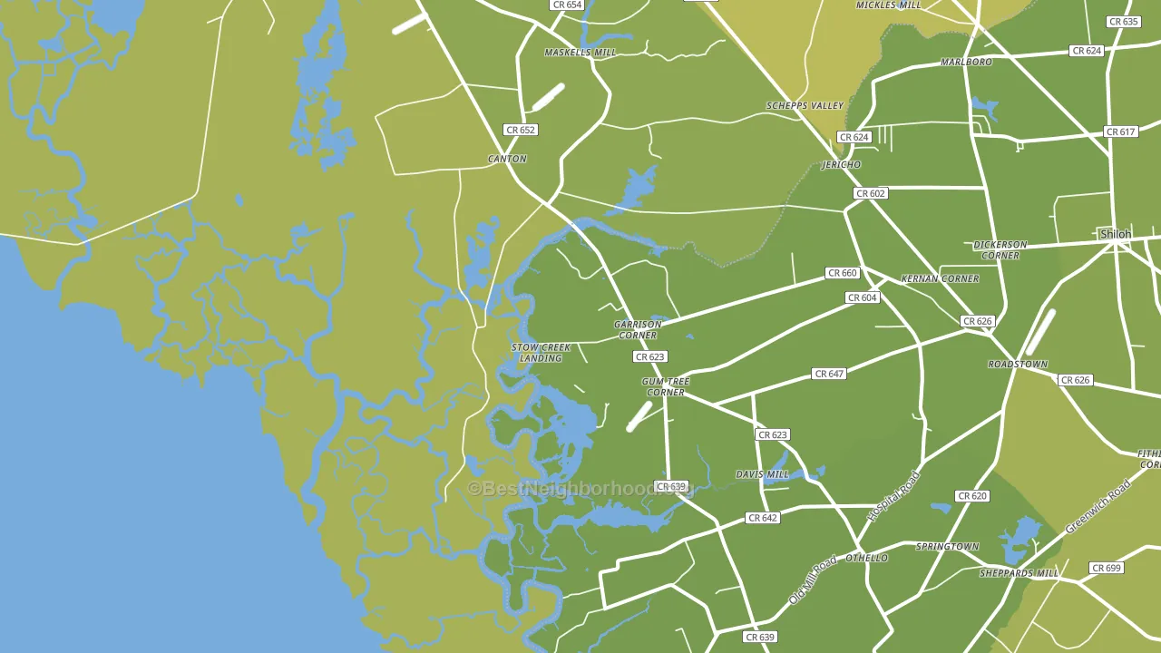 Stow Creek Landing, NJ block-group voter-turnout map