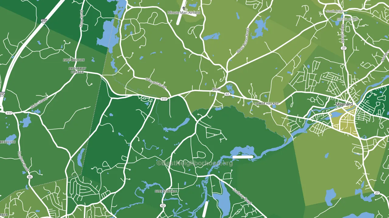 Stow, MA block-group voter-turnout map