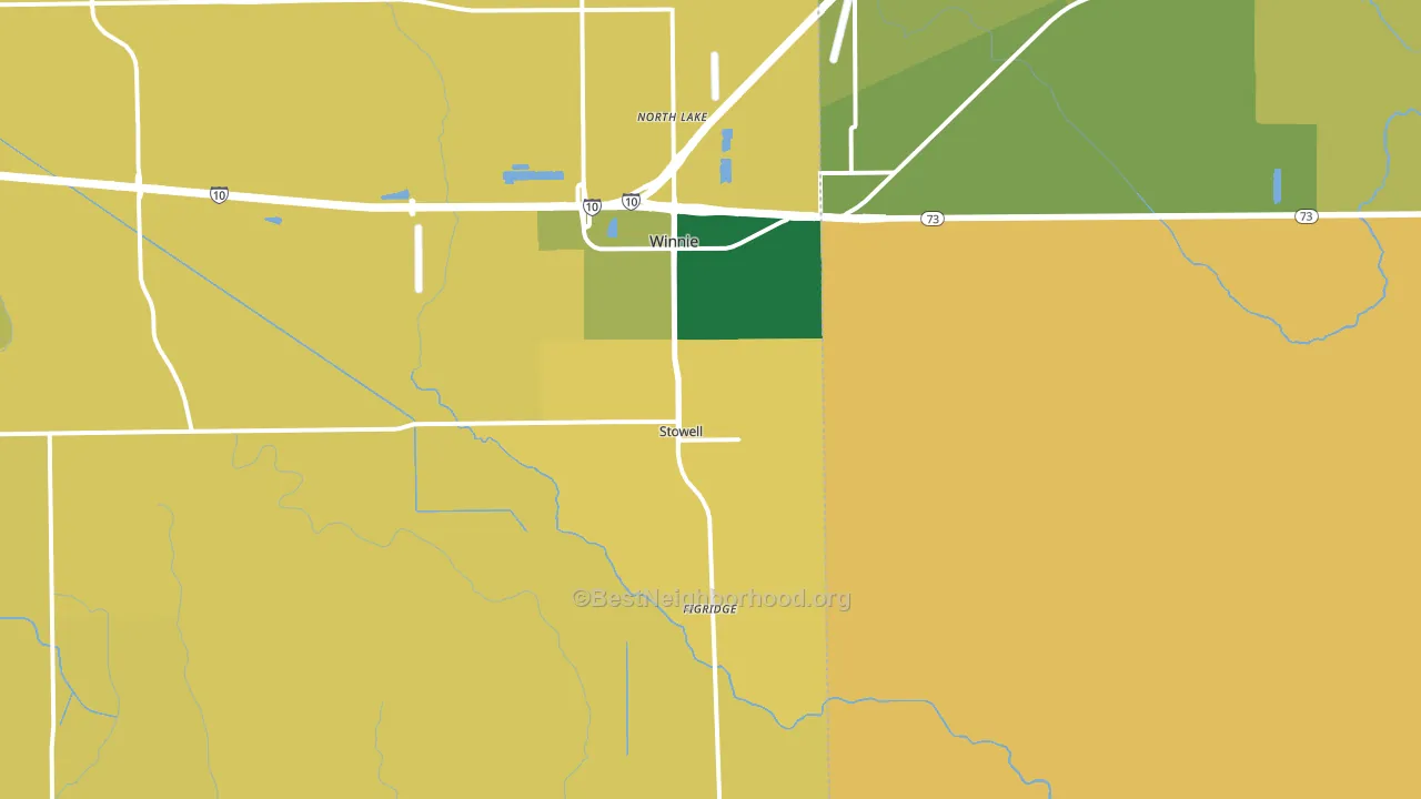 Stowell, TX block-group voter-turnout map