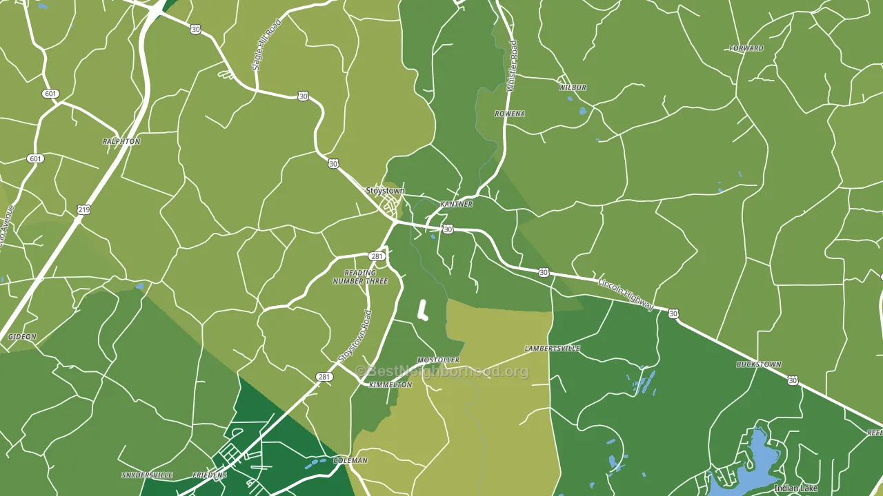 Stoystown, PA block-group voter-turnout map