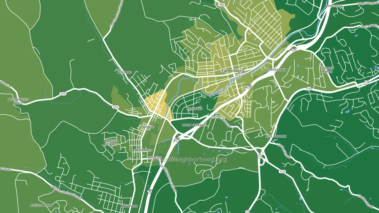 Strabane, PA block-group voter-turnout map