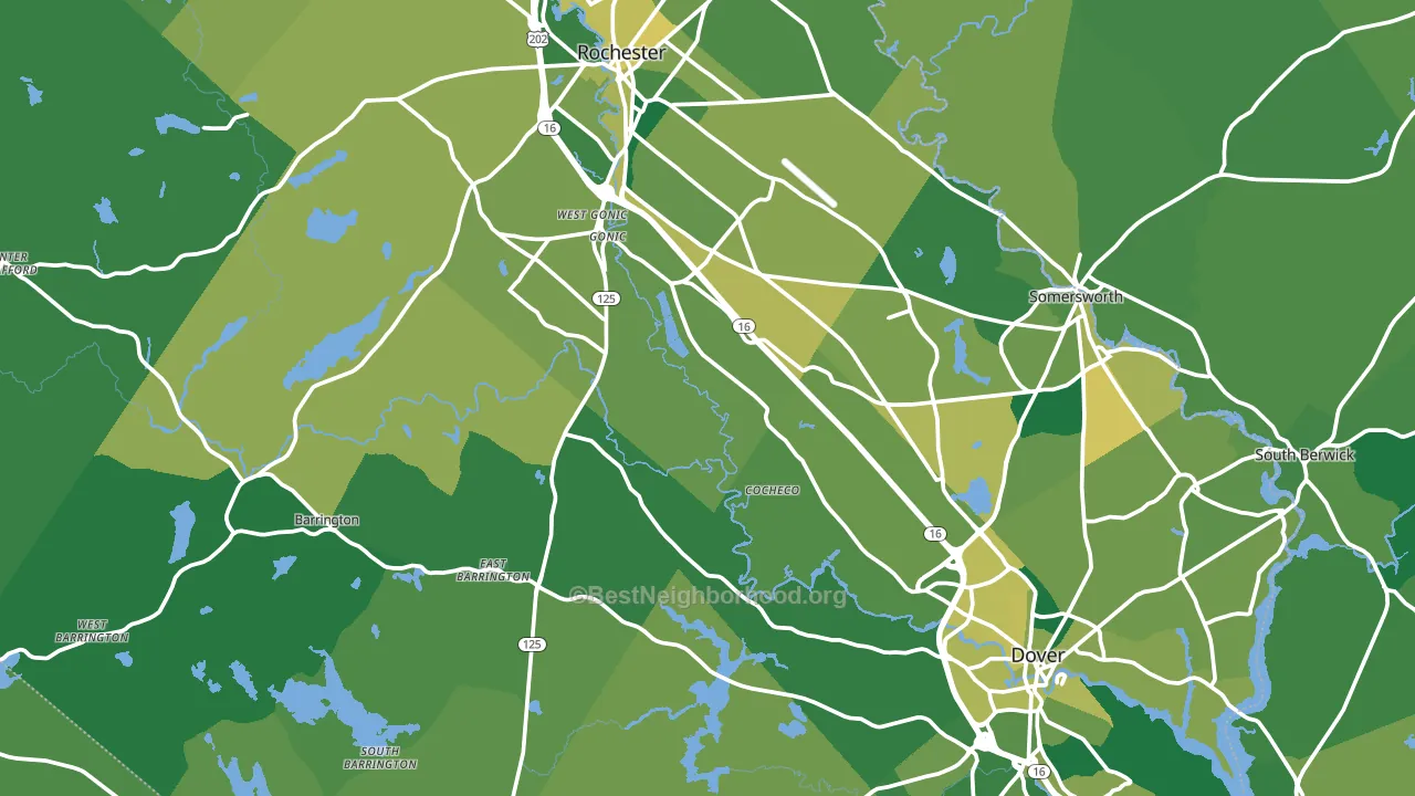 Strafford County, NH block-group voter-turnout map