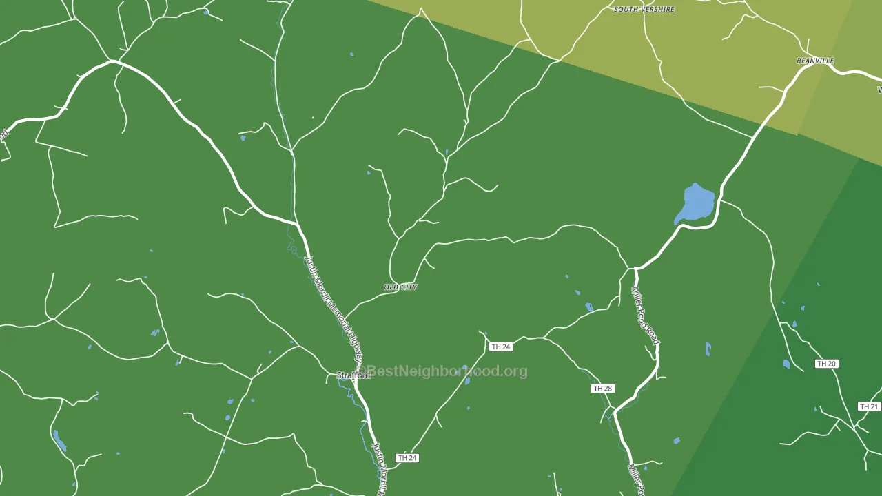 Strafford, VT block-group voter-turnout map