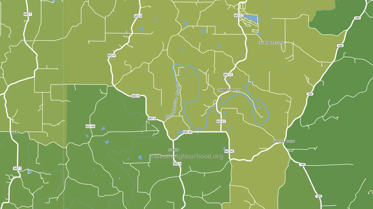 Strain, MO block-group voter-turnout map