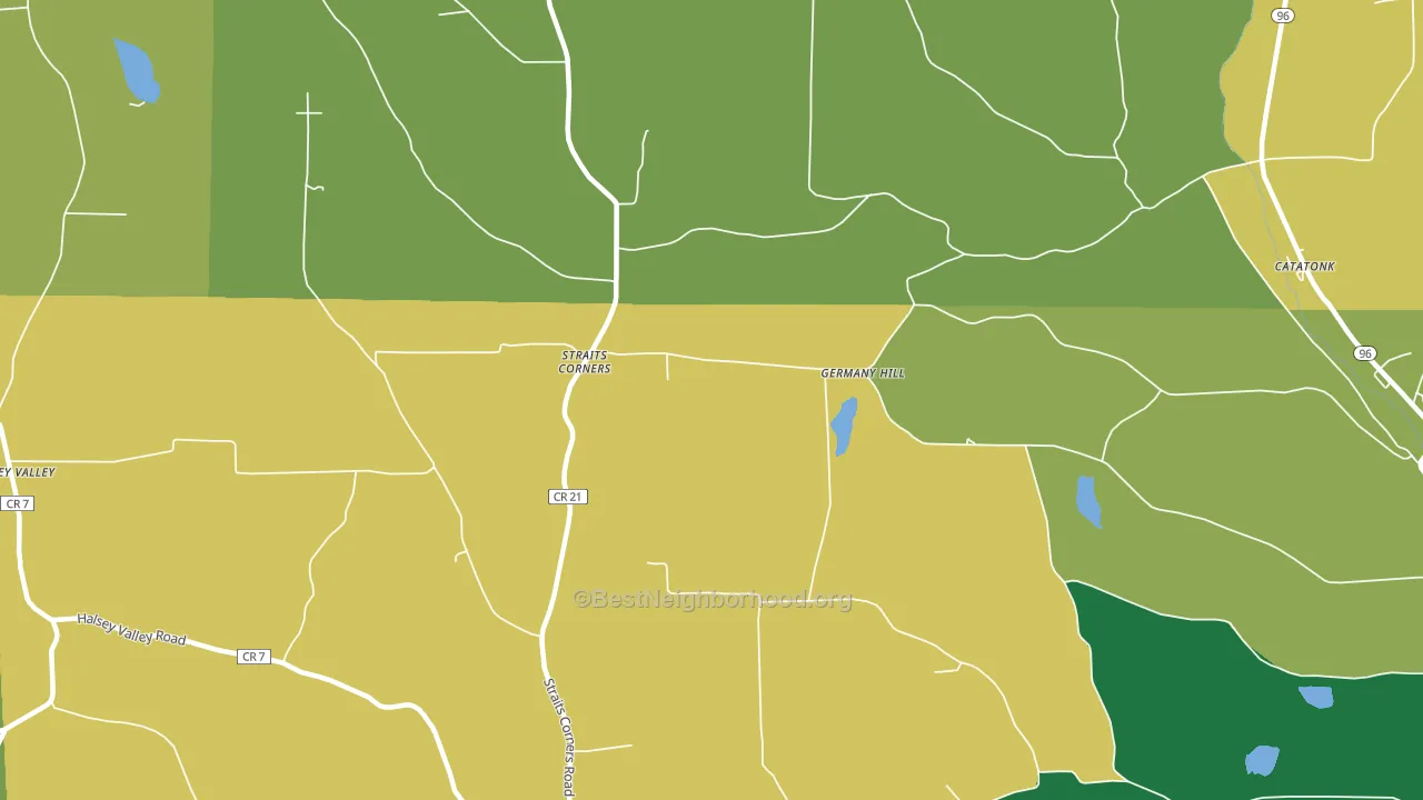 Straits Corners, NY block-group voter-turnout map
