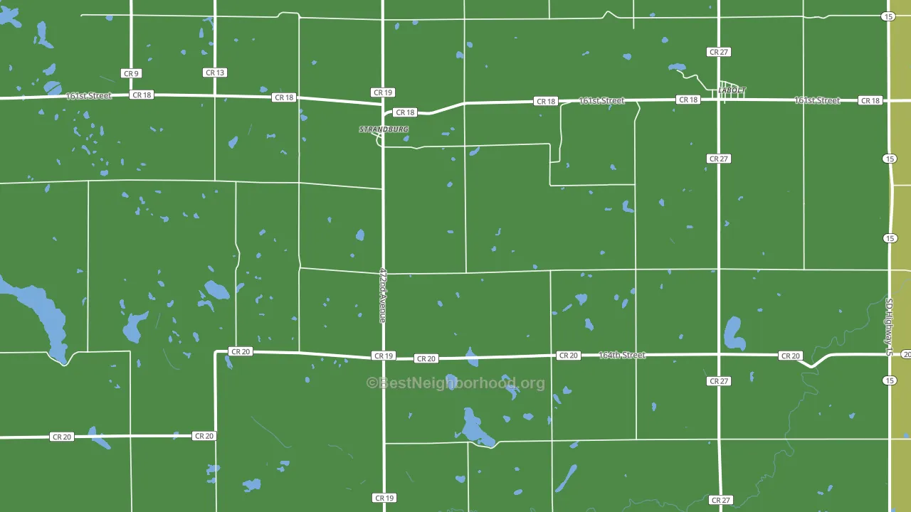 Strandburg, SD block-group voter-turnout map