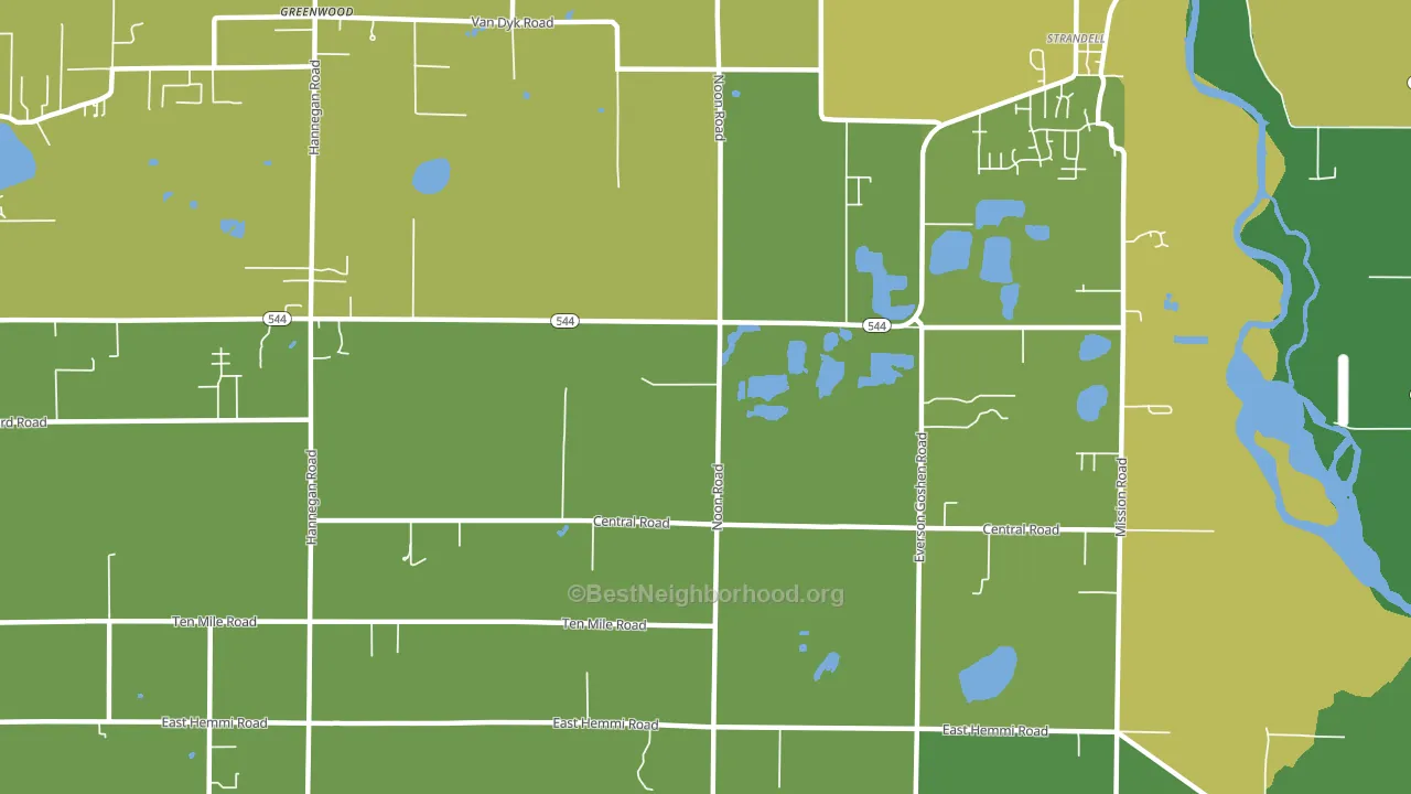 Strandell, WA block-group voter-turnout map