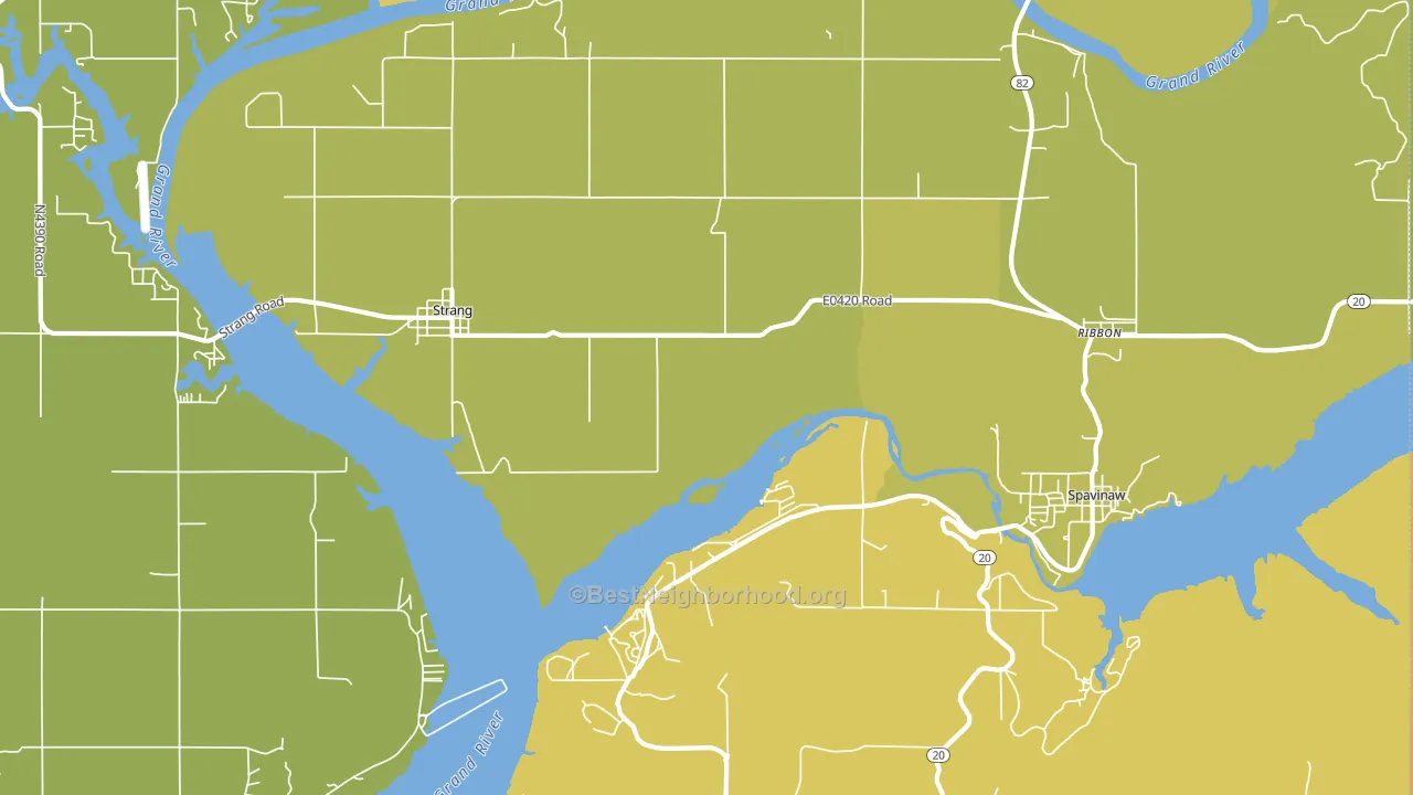 Strang, OK block-group voter-turnout map