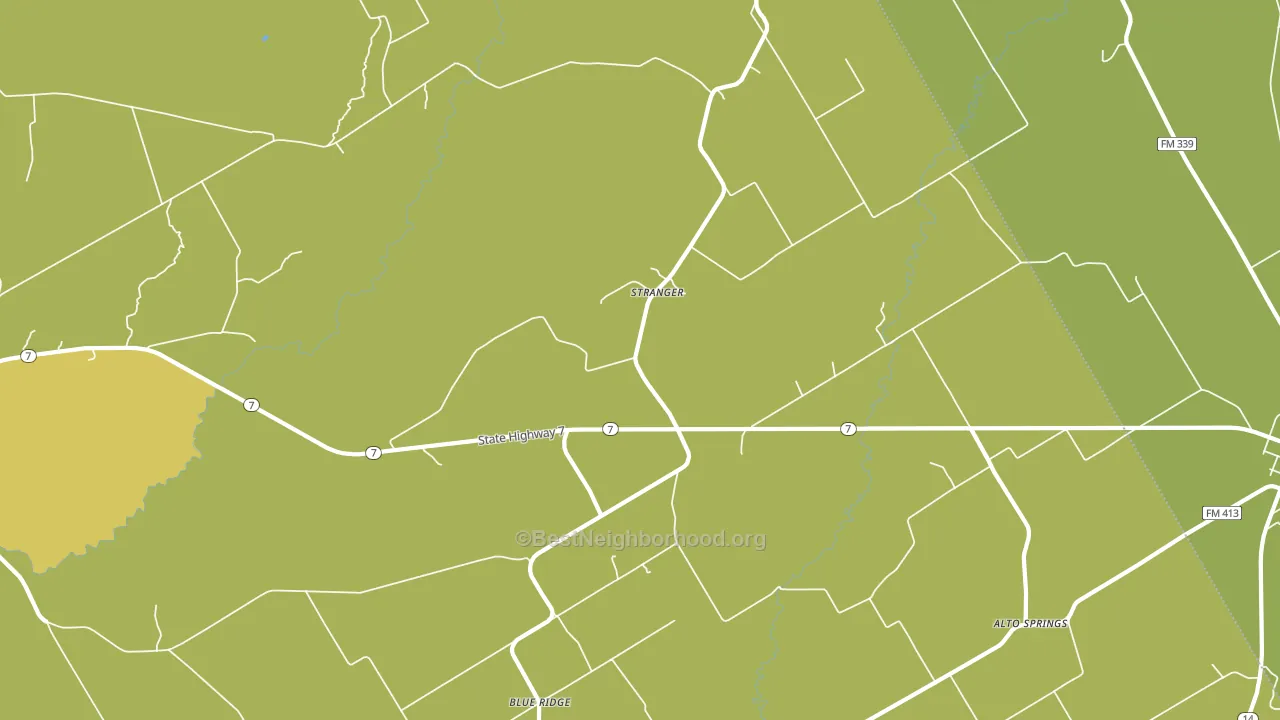 Stranger, TX block-group voter-turnout map