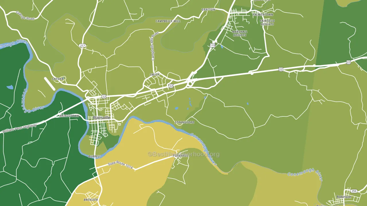 Strangford, PA block-group voter-turnout map