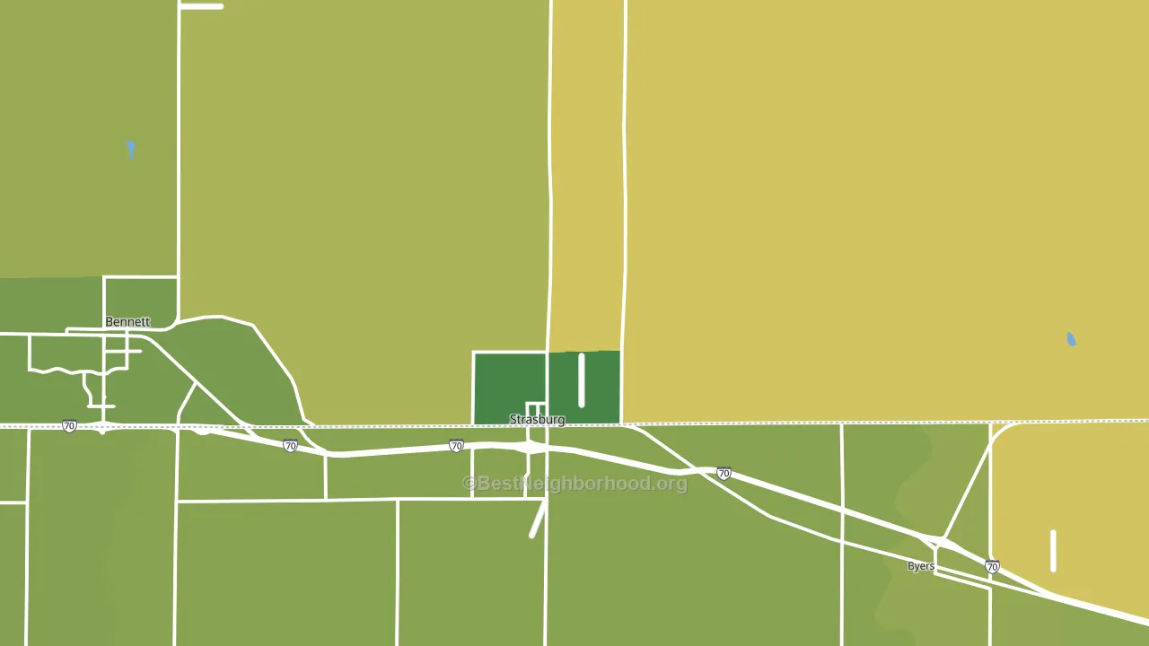Strasburg, CO block-group voter-turnout map