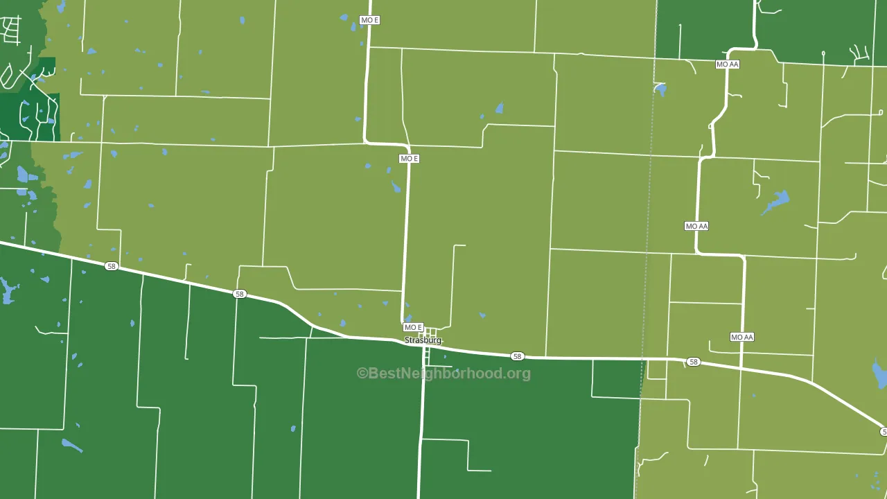Strasburg, MO block-group voter-turnout map