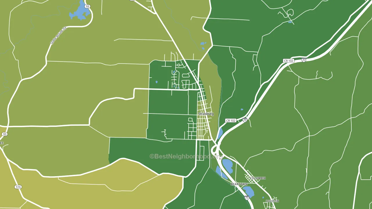 Strasburg, OH block-group voter-turnout map