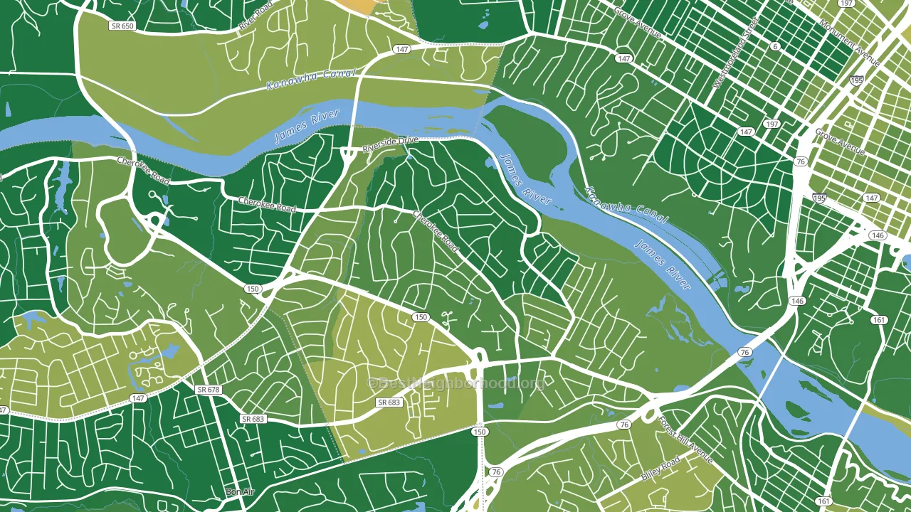 Stratford Hills, Richmond, VA block-group voter-turnout map