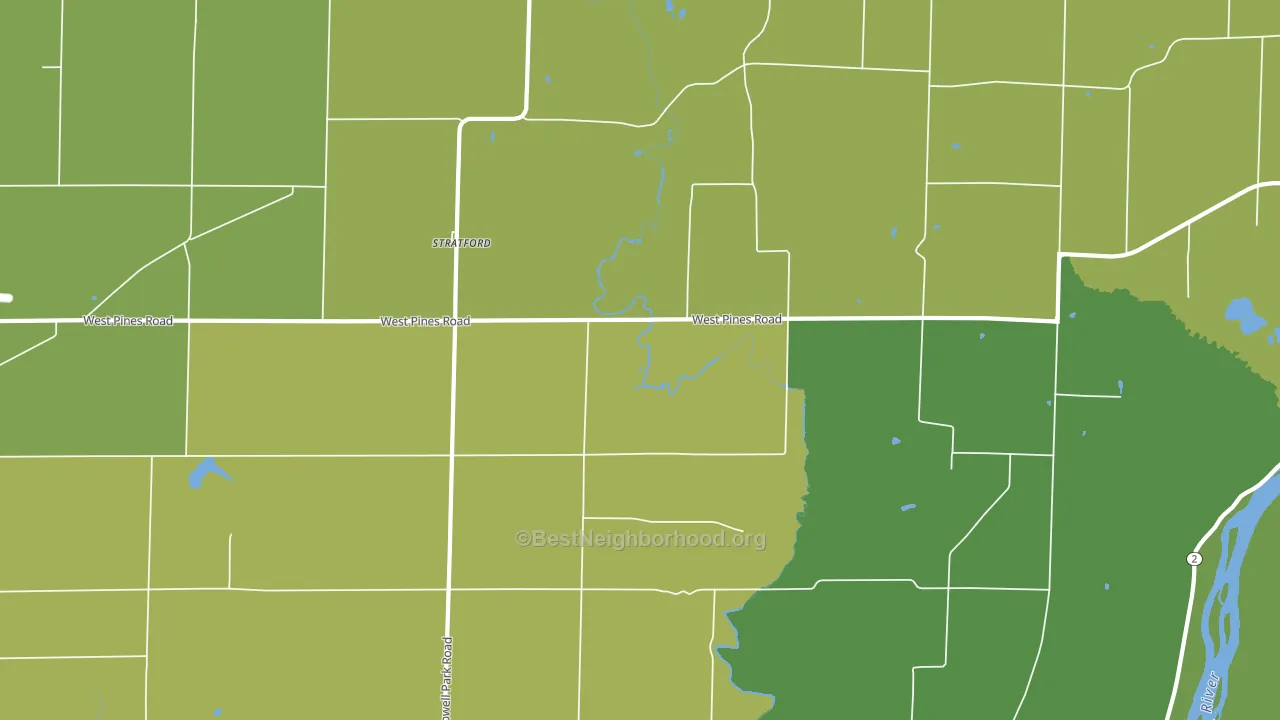 Stratford, IL block-group voter-turnout map