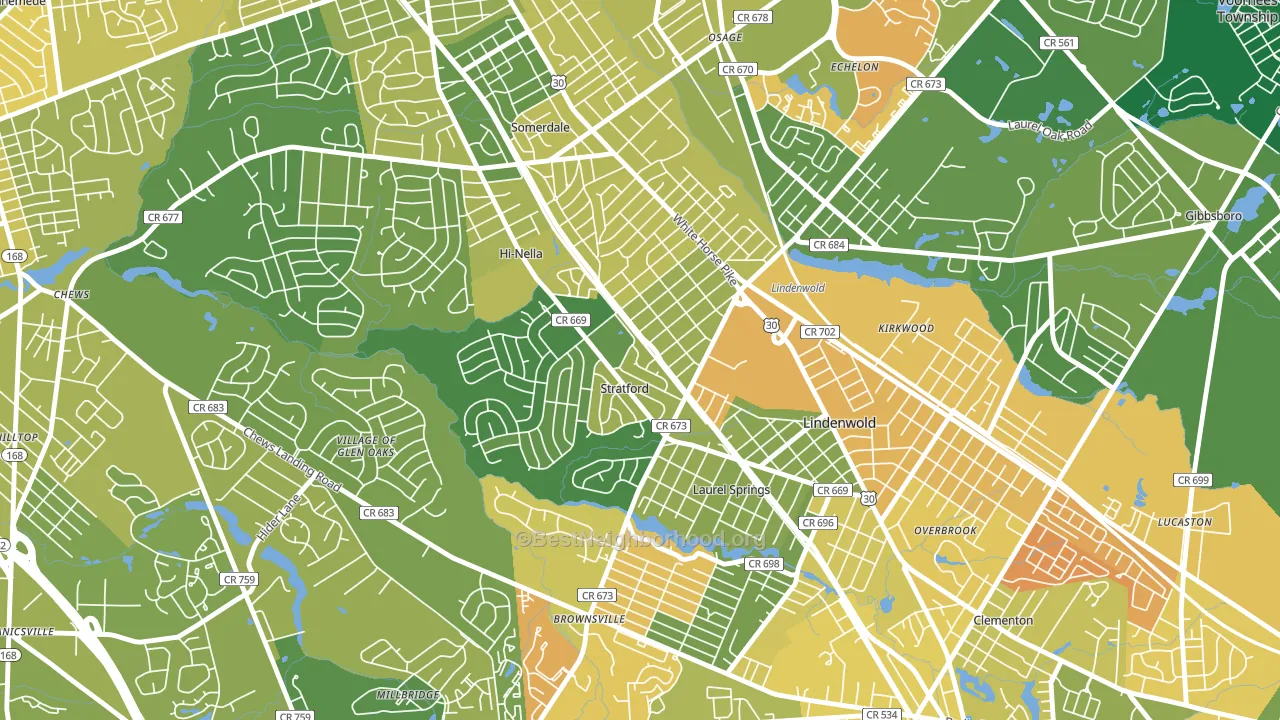 Stratford, NJ block-group voter-turnout map
