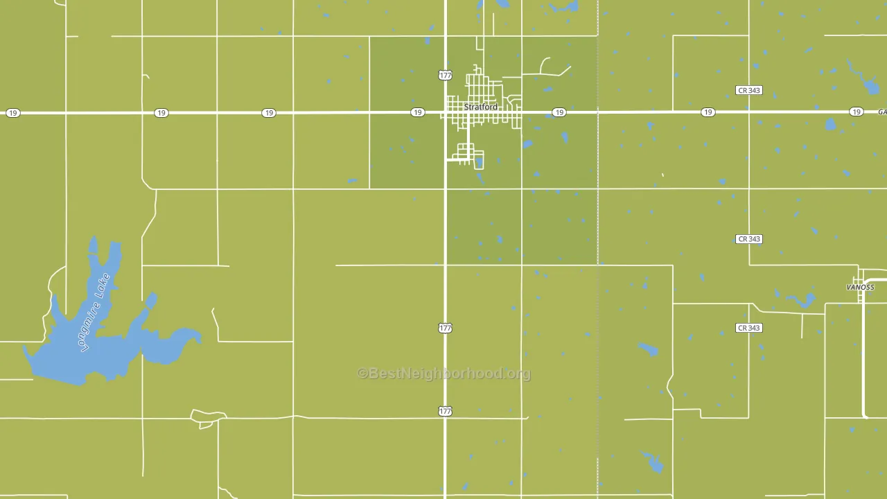 Stratford, OK block-group voter-turnout map