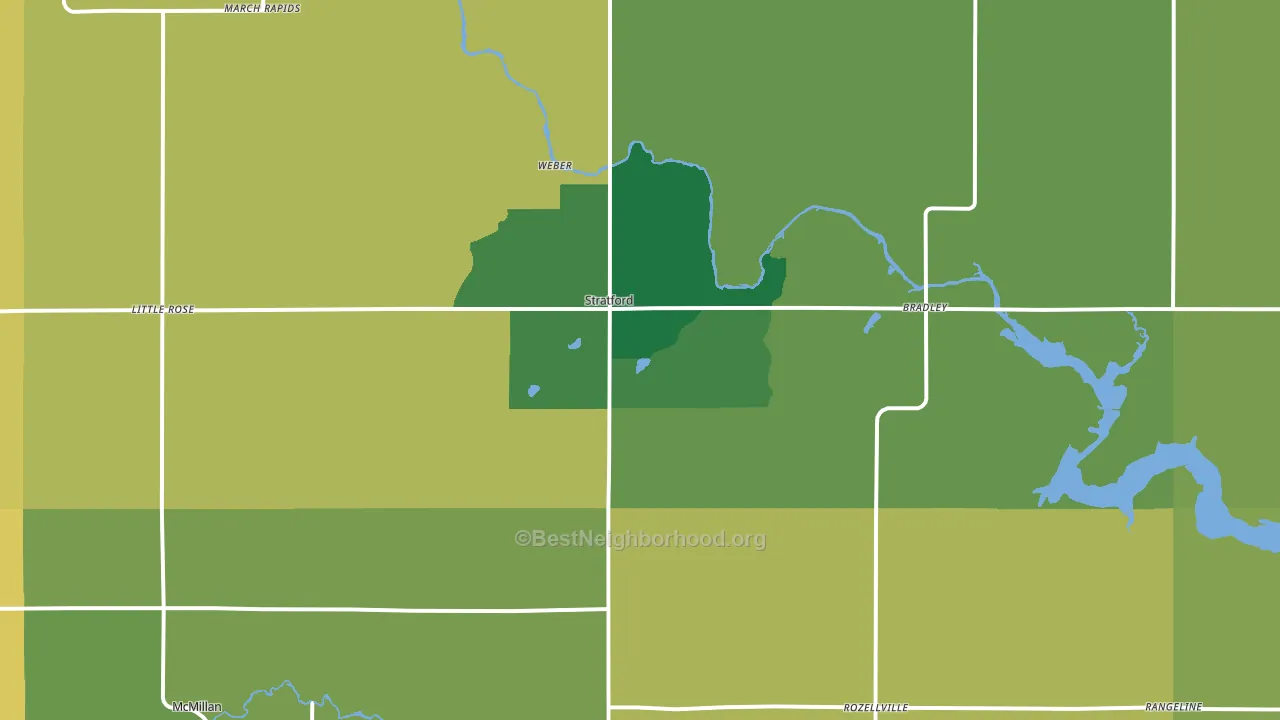 Stratford, WI block-group voter-turnout map