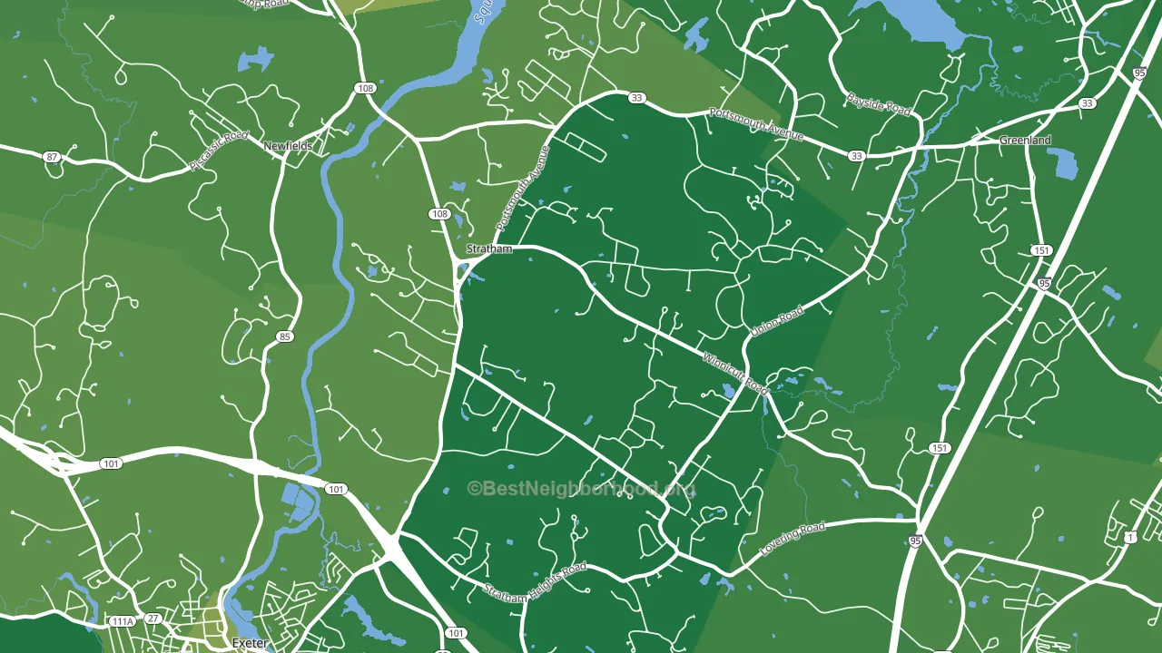 Stratham, NH block-group voter-turnout map