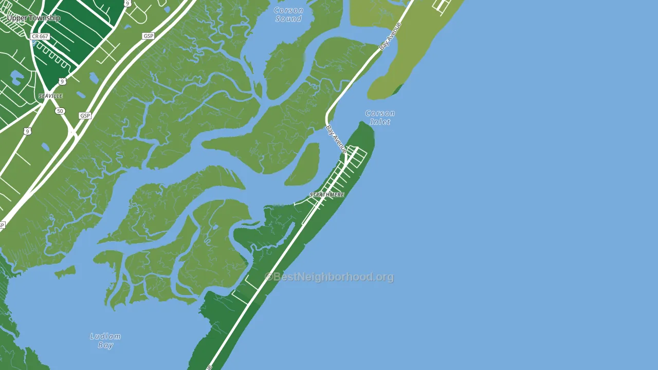 Strathmere, NJ block-group voter-turnout map