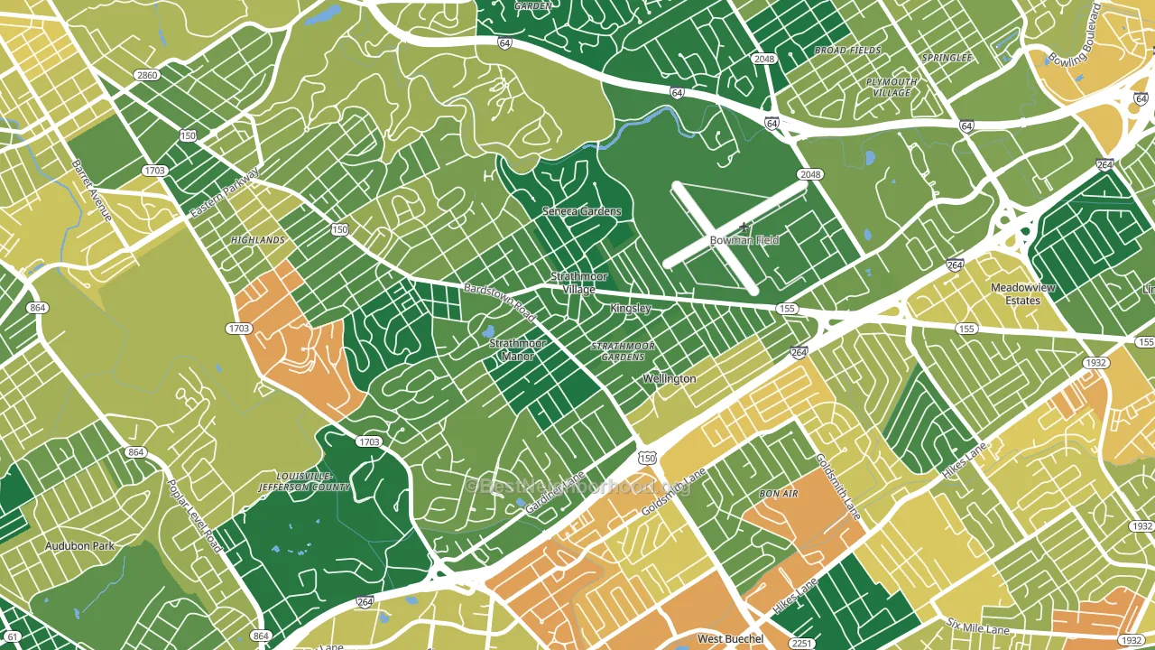 Strathmoor Village, KY block-group voter-turnout map