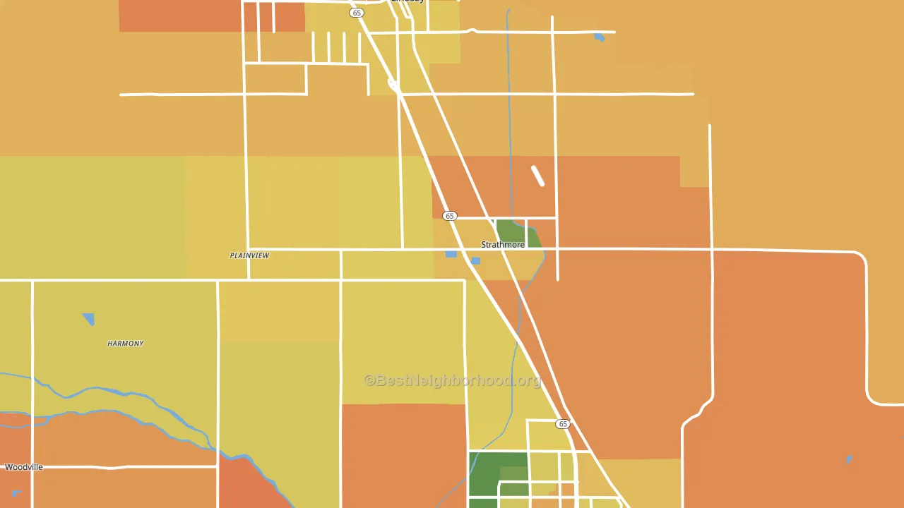 Strathmore, CA block-group voter-turnout map
