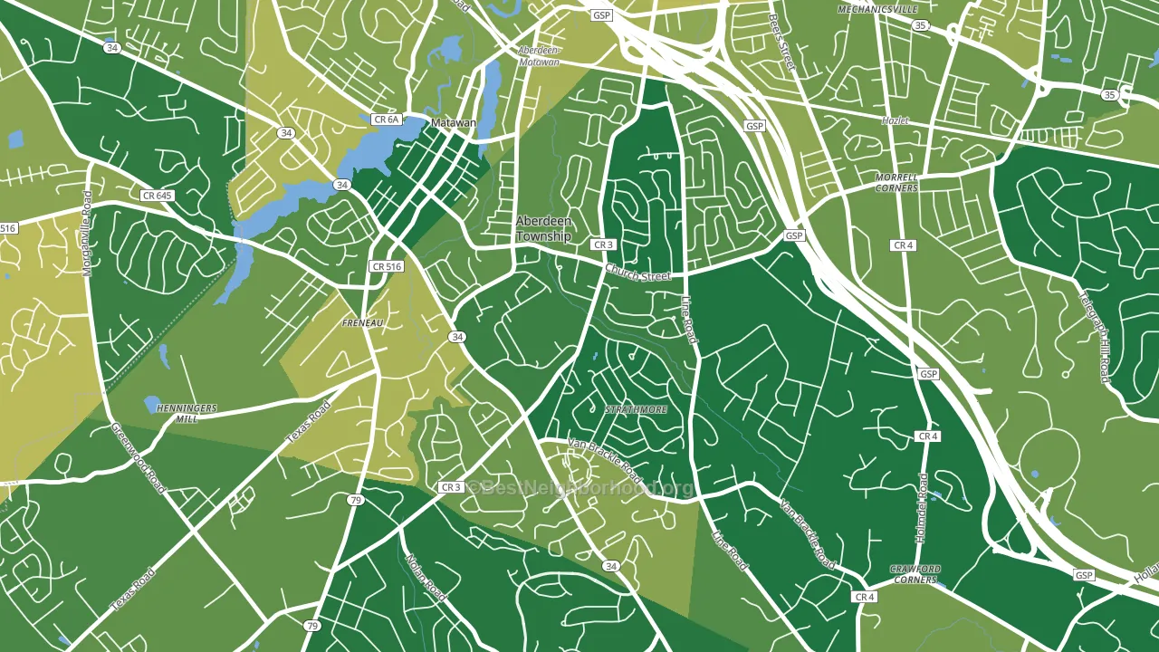 Strathmore, NJ block-group voter-turnout map