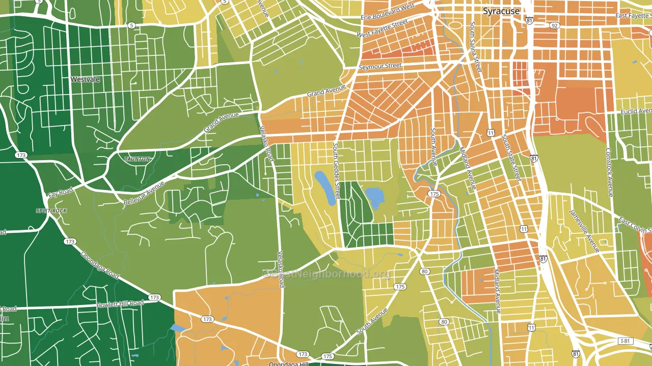 Strathmore, Syracuse, NY block-group voter-turnout map