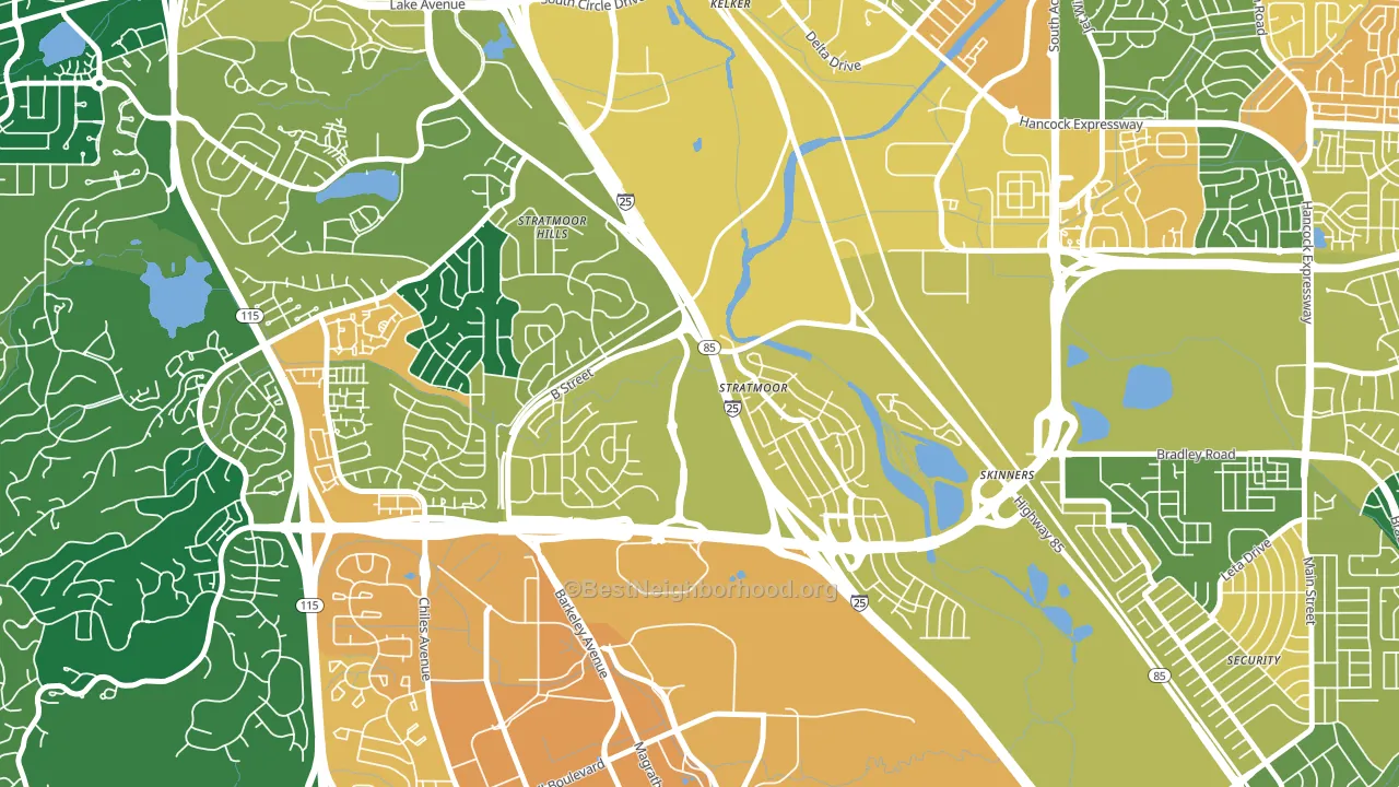 Stratmoor, CO block-group voter-turnout map