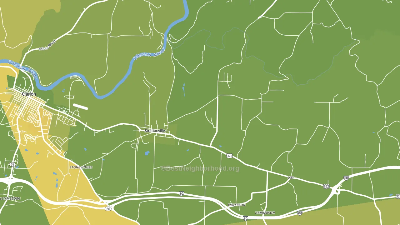 Strattanville, PA block-group voter-turnout map