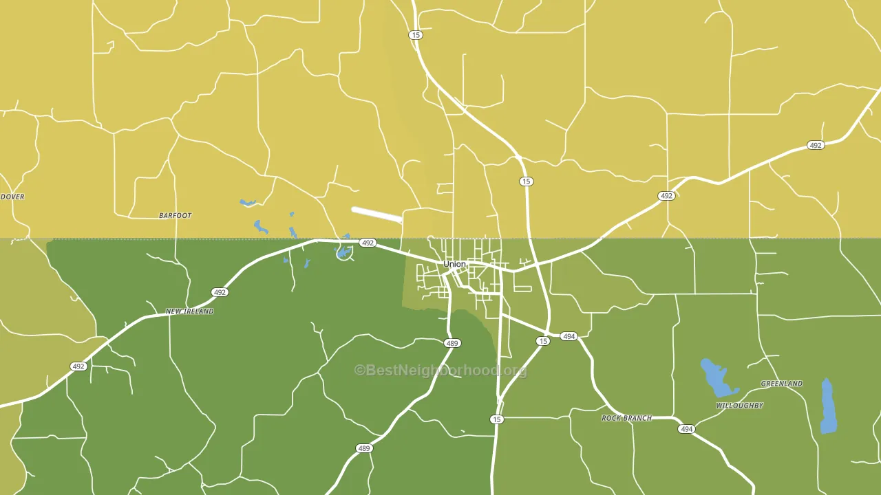 Stratton, MS block-group voter-turnout map