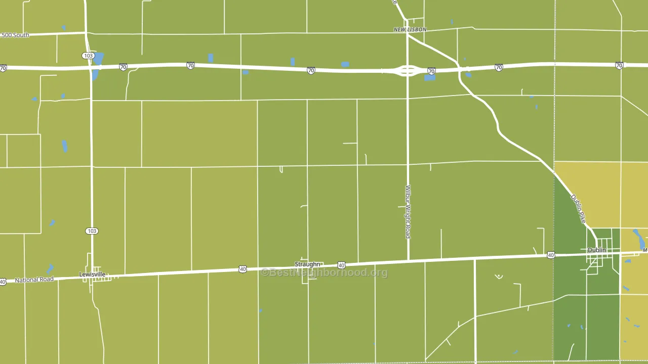 Straughn, IN block-group voter-turnout map