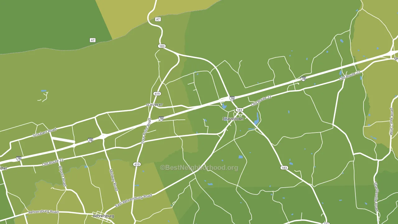 Strausstown, PA block-group voter-turnout map