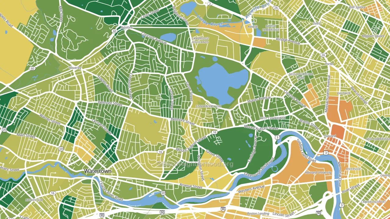 Strawberry Hill, Cambridge, MA block-group voter-turnout map