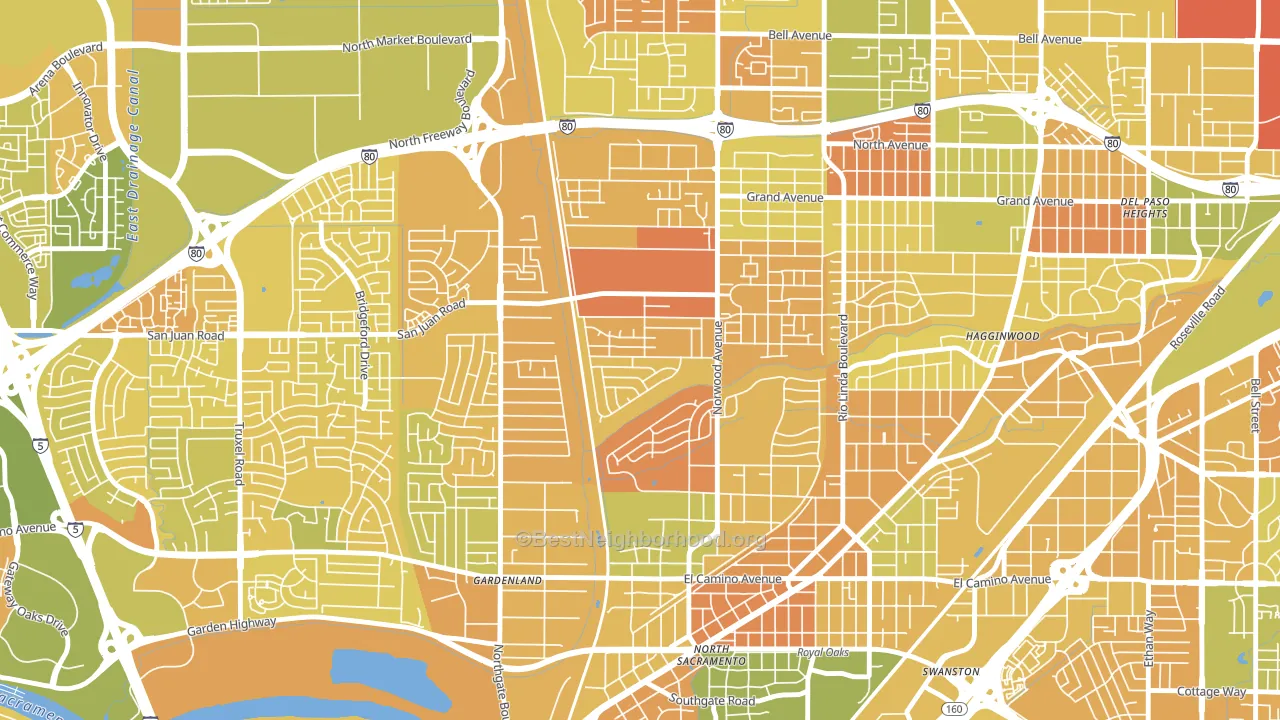 Strawberry Manor, Sacramento, CA block-group voter-turnout map