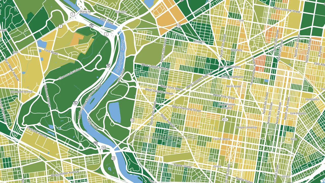 Strawberry Mansion, Philadelphia, PA block-group voter-turnout map